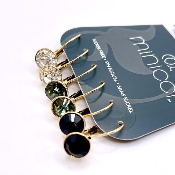 3 Pairs of Faux Gem Dangle Earrings from Minicci - Picture 3 of 4